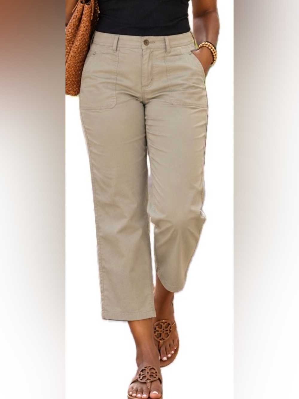 Curve Appeal Khaki Straight Leg Cotton Slacks. Women’s Size (12) 31x28